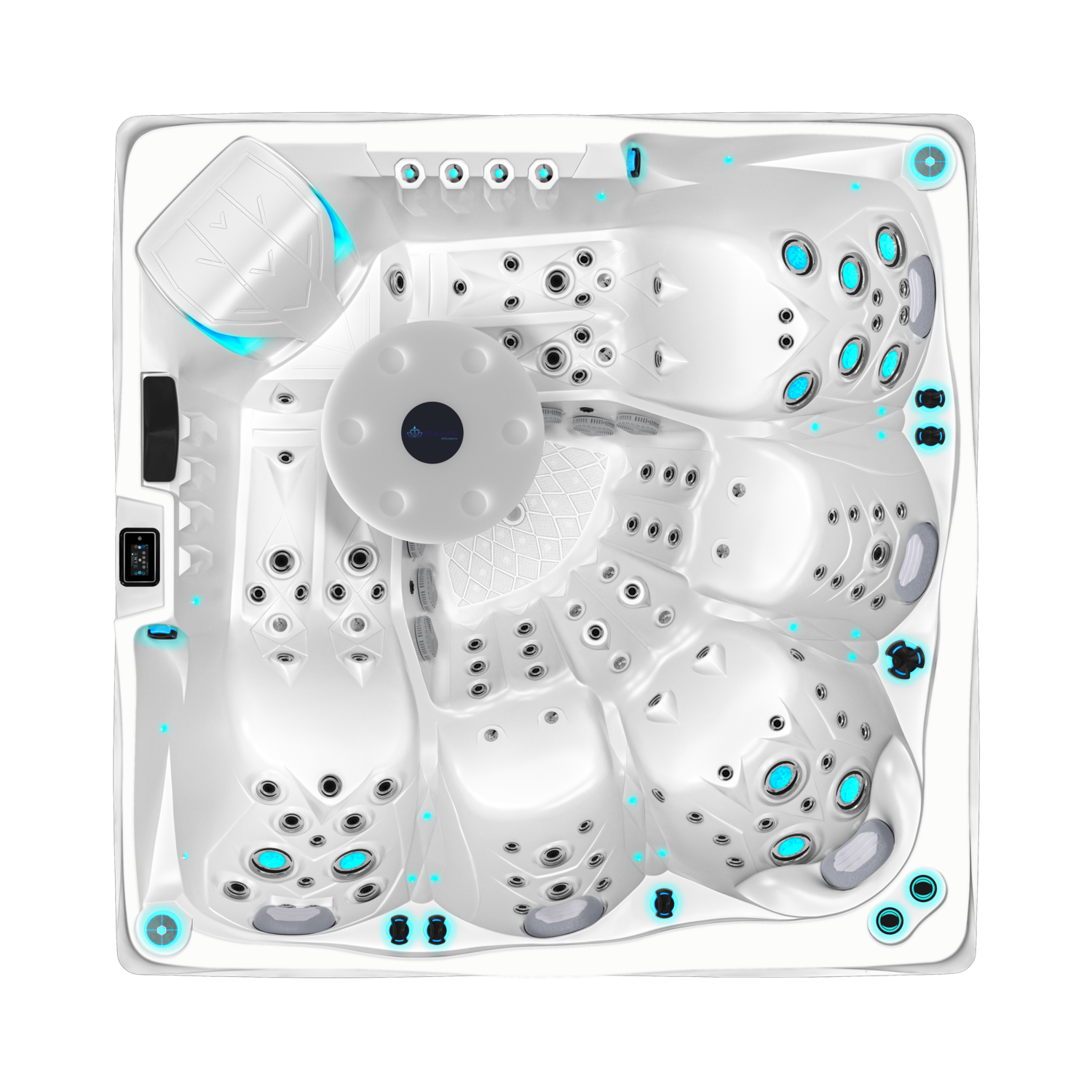 IDEALe SPAS PRESTIGE SEVILLA 230x230cm 123jets 5 pompen, met bar.