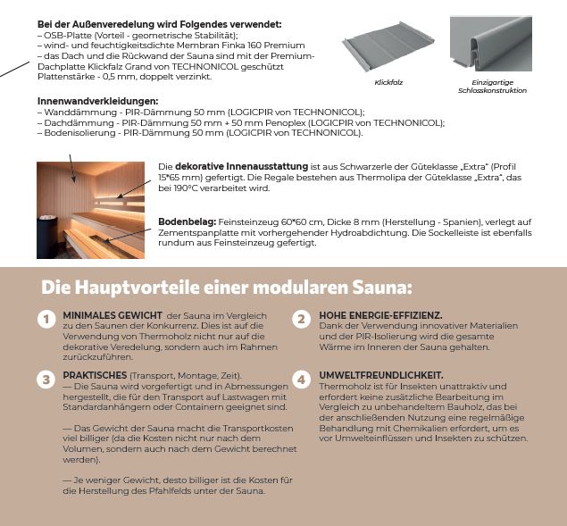 SQUARE Sauna House Outdoor  255cm of groter x 220cm x H=250cm