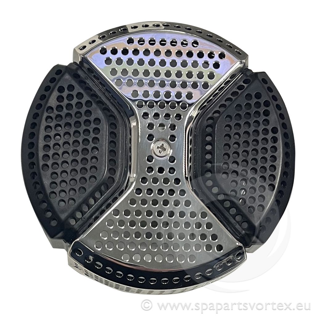 Aanzuigrooster grill roestvrij staal zwart voor spas, complete set