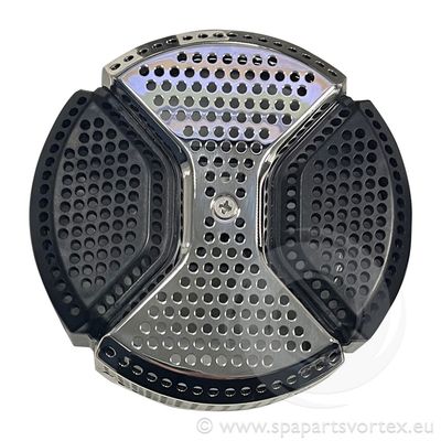 Aanzuigrooster grill roestvrij staal zwart voor spas, complete set