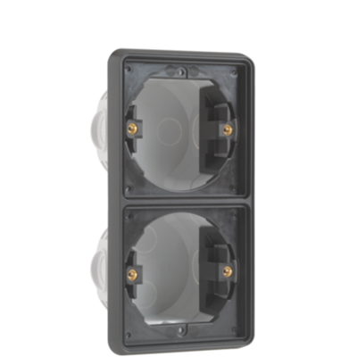 Hydro inbouwdoos 2-voudig verticaal Black