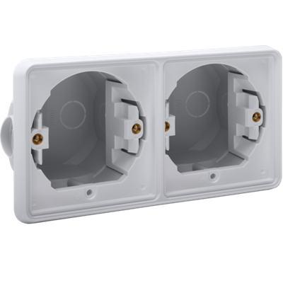 Hydro inbouwdoos 2-voudig horizontaal Grey