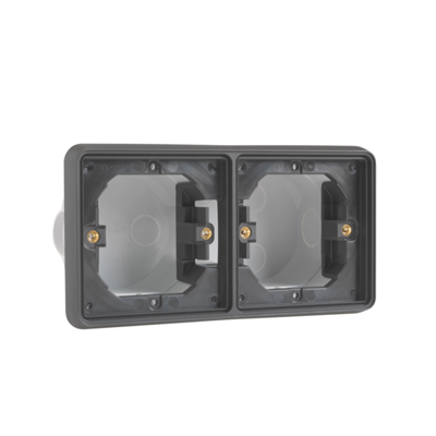 Hydro inbouwdoos 2-voudig horizontaal Black