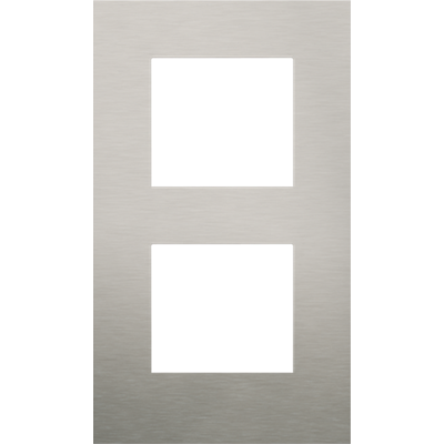 Afdekplaat dubbel verticaal Pure Stainless Steel On Anthracite