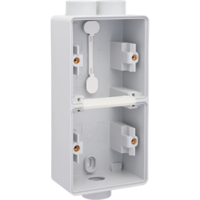Hydro opbouwdoos 2-voudig verticaal 3 ingangen Grey