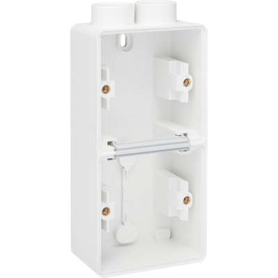 Hydro opbouwdoos 2-voudig verticaal 2 ingangen White