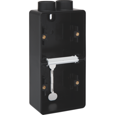 Hydro opbouwdoos 2-voudig verticaal 2 ingangen Black
