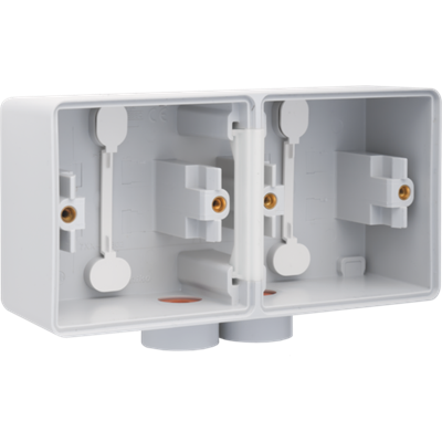 Hydro opbouwdoos 2-voudig horizontaal 2 ingangen Grey