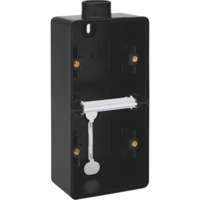 Hydro opbouwdoos 2-voudig verticaal 1 ingang Black