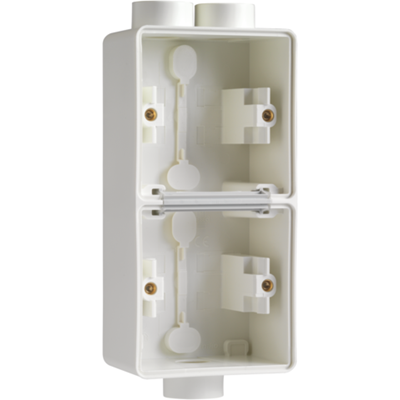 Hydro opbouwdoos 2-voudig verticaal 3 ingangen White