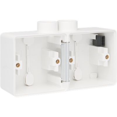 Hydro opbouwdoos 2-voudig horizontaal 2 ingangen White