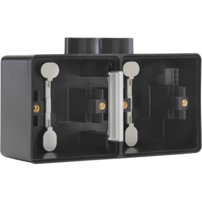 Hydro opbouwdoos 2-voudig horizontaal 2 ingangen Black
