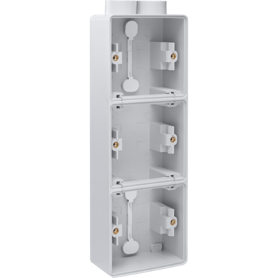 Hydro opbouwdoos 3-voudig verticaal 2 ingangen Grey