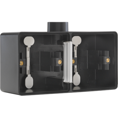 Hydro opbouwdoos 2-voudig horizontaal 1 ingang Black