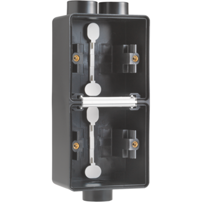 Hydro opbouwdoos 2-voudig verticaal 3 ingangen Black