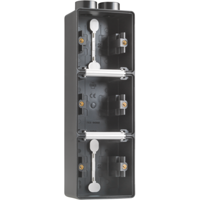 Hydro opbouwdoos 3-voudig verticaal 2 ingangen Black
