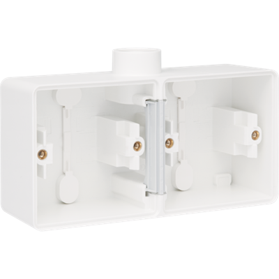 Hydro opbouwdoos 2-voudig horizontaal 1 ingang White