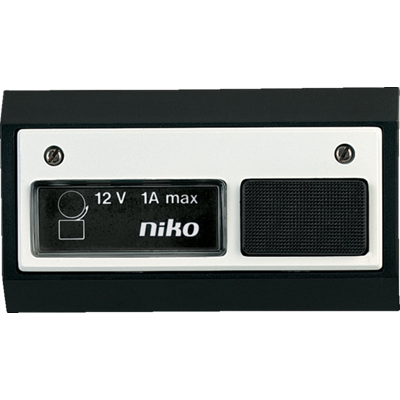 Beldrukknop met lamp 12V-1A Zwart-Wit