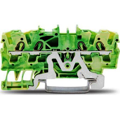 Railrijgklem 4 x 2.5mm² Geel/Groen