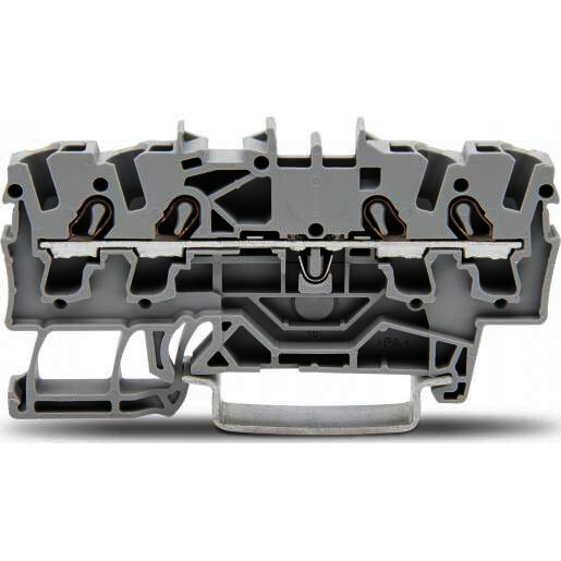 Railrijgklem 4 x 2.5mm² Grijs