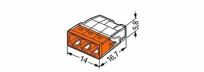 Steekklem 3 x 0.5-2.5mm² Oranje