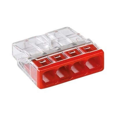Steekklem 4 x 0.5-2.5mm² Rood