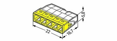 Steekklem 5 x 0.5-2.5mm² Geel