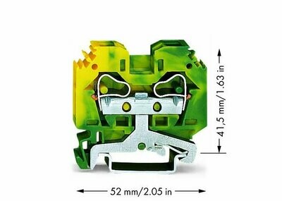 Railrijgklem 10mm² Geel/Groen