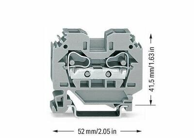 Railrijgklem 10mm² Grijs