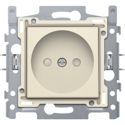 Stopc zonder aarding 21mm diepte (sokkel + toets) Cream (insteekklemmen)
