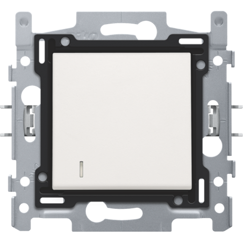Drukknop NO met lens (sokkel + toets) White (insteekklemmen)