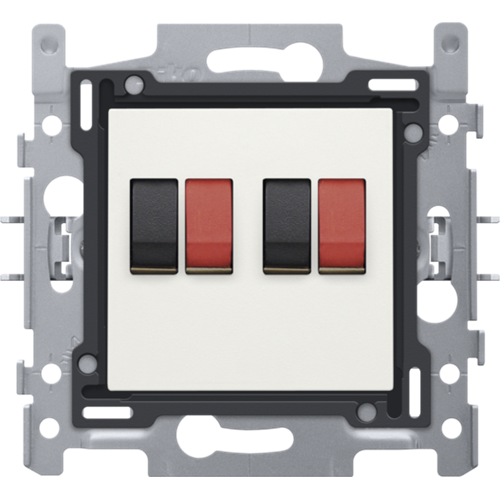 Boxaansluiting dubbel (sokkel + toets) White