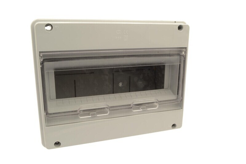 Verdeelkast 10+1 module doorzichtige deur