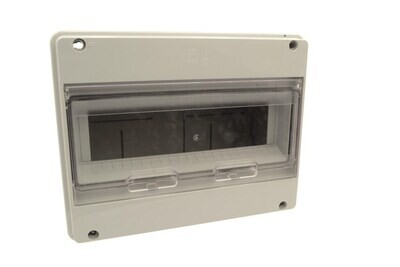 Verdeelkast 10+1 module doorzichtige deur