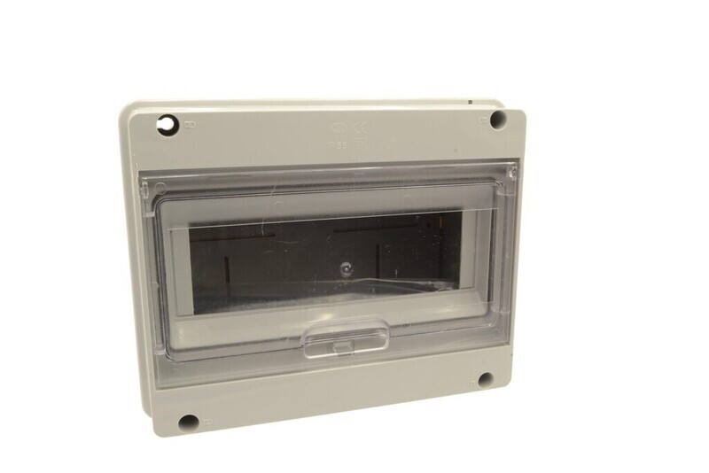 Verdeelkast 8+1 module doorzichtige deur