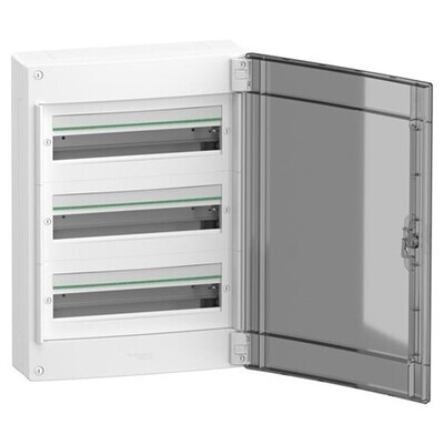 Verdeelkast 54 module (3x18) - doorzichtige deur