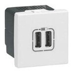 Mosaic45 dubbele USB type A 5V 2400mA 2 mod Wit