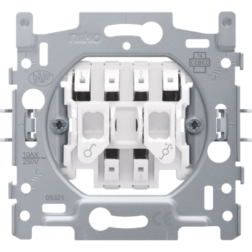 Sokkel schakelaar rolluik elektrisch gescheiden 10A (insteekklemmen)