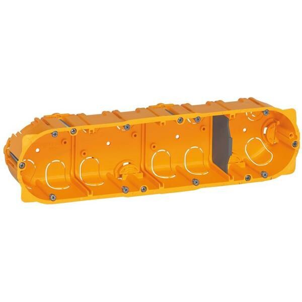 Inbouwdoos 4-voudig 5cm diep H - holle wand Geel