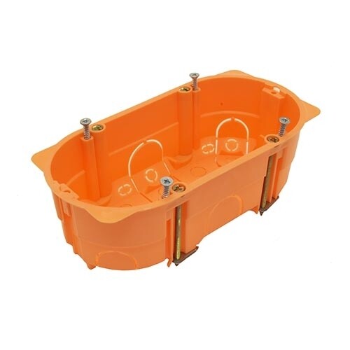 Inbouwdoos dubbel 45mm diep H - holle wand Oranje