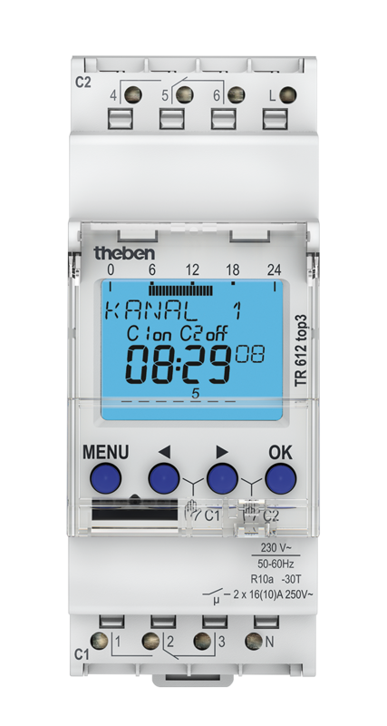 Klok digitaal 2kan 230V 2mod