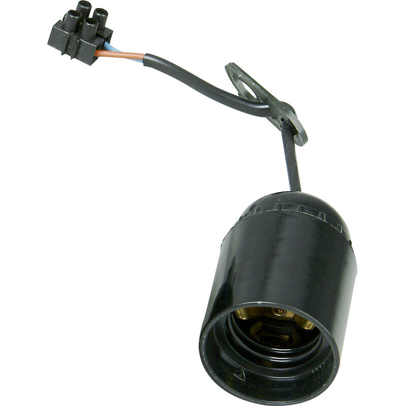 Fitting E27 met draad Zwart