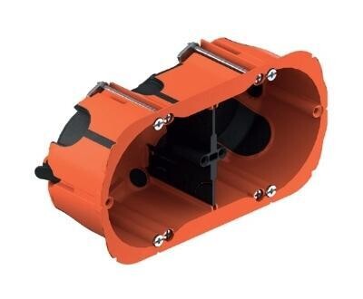 Inbouwdoos dubbel 49mm diep - holle wand Oranje Luchtdicht Inbouwdoos dubbel 49mm diep - holle wand Oranje Luchtdicht