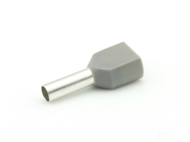 Aderhuls 4mm² twin geisoleerd Grijs (100st)