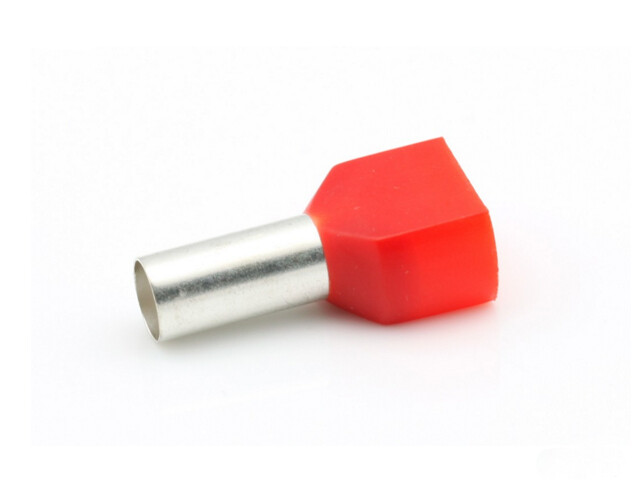 Aderhuls 10mm² twin geisoleerd Rood (per st)
