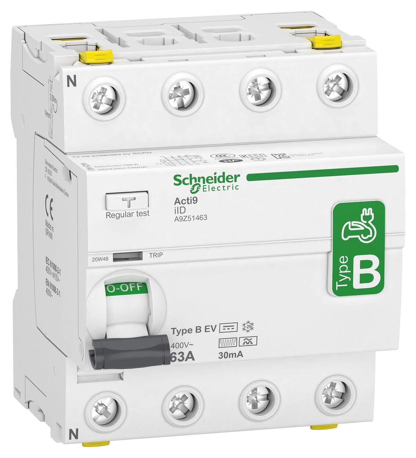 Differentieel 4P 63A 30mA type B-EV