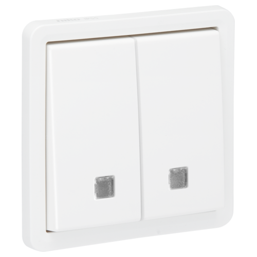 Hydro drukknop 2-voudig met lens 10A White (Schroefklemmen)
