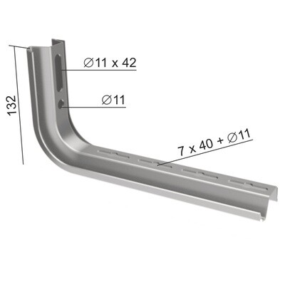 Wand beugel 100mm Metaal