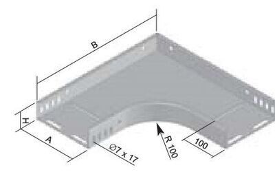 Bocht 90° 100mm Metaal