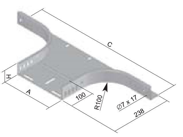 Aftakstuk 100mm Metaal